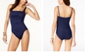 Calvin Klein Pleated One-Piece Swimsuit,Created for Macy's 